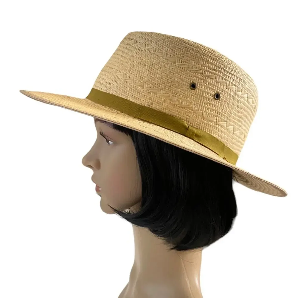 Puerto Fino Colombian Straw Hat Size 7 1/2 Tan Fedora